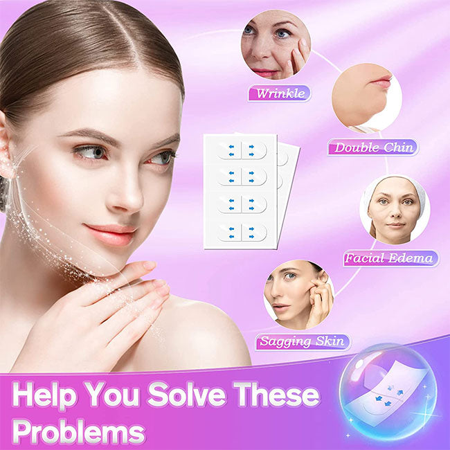 10 pcs Natural Waterproof Breathable Face Lift Tape Strips Invisible Face Lifting Patches