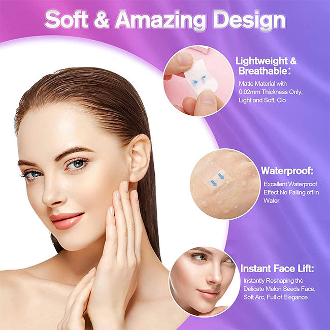 10 pcs Natural Waterproof Breathable Face Lift Tape Strips Invisible Face Lifting Patches